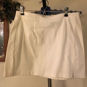 White mini skirt